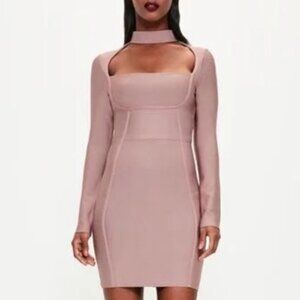 Bodycon Bandage Dress - Mauve/Pink, Size 14